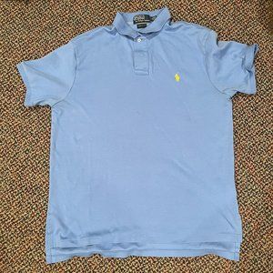Polo by Ralph Lauren Mens Light Blue Polo Shirt in Large